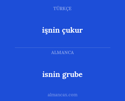işnin çukur - isnin grube
