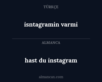 isntagramin varmi - hast du instagram
