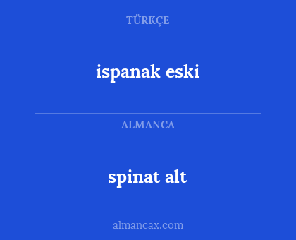 spinat alt - ispanak eski