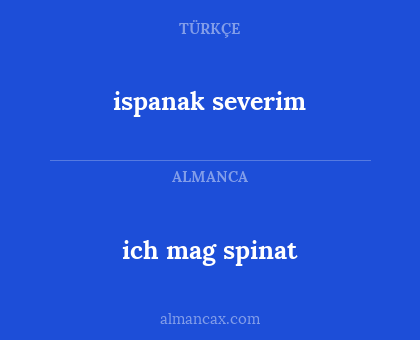 ich mag spinat - ispanak severim