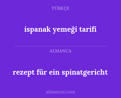rezept für ein spinatgericht - ispanak yemeği tarifi