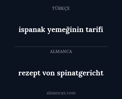 rezept von spinatgericht - ispanak yemeğinin tarifi