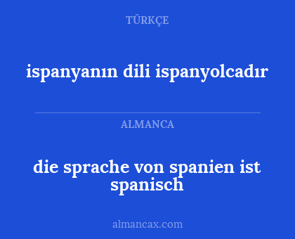 ispanyanın dili ispanyolcadır - die sprache von spanien ist spanisch