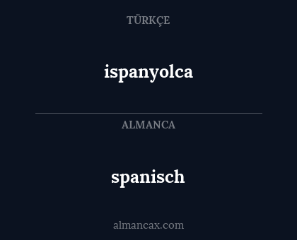 ispanyolca - spanisch