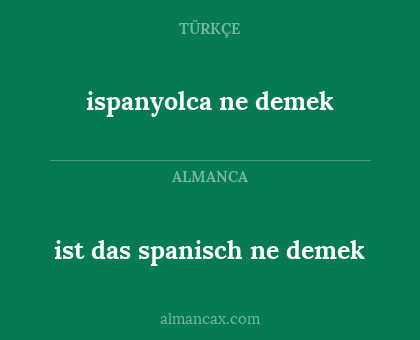 ispanyolca ne demek - ist das spanisch ne demek