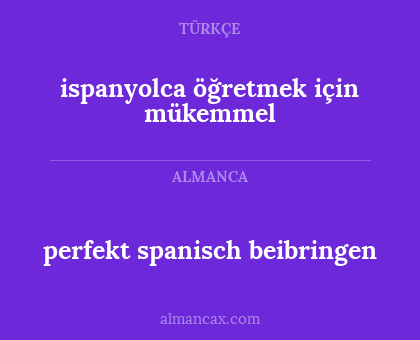 perfekt spanisch beibringen - ispanyolca öğretmek için mükemmel
