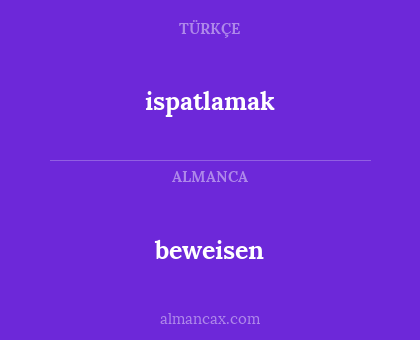 beweisen - ispatlamak