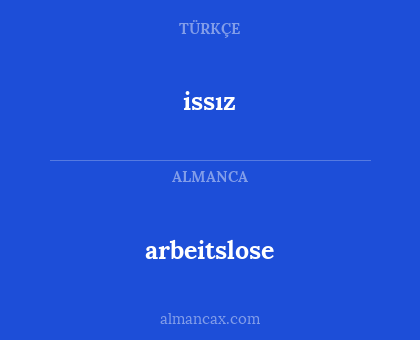 arbeitslose - issız