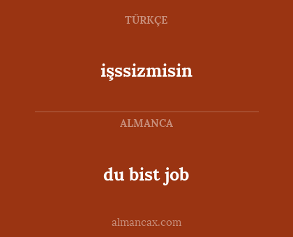 du bist job - işssizmisin