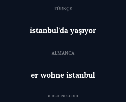 istanbul'da yaşıyor - er wohne istanbul