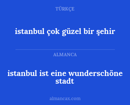 istanbul ist eine wunderschöne stadt - istanbul çok güzel bir şehir