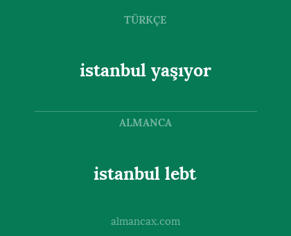 istanbul lebt - istanbul yaşıyor