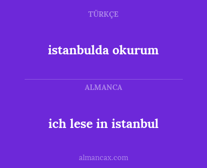 istanbulda okurum - ich lese in istanbul