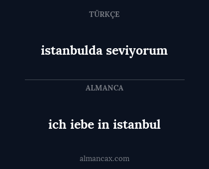 istanbulda seviyorum - ich iebe in istanbul