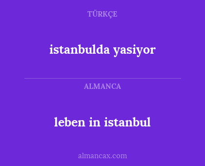 leben in istanbul - istanbulda yasiyor