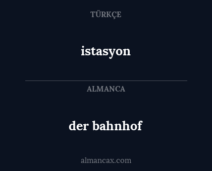 der bahnhof - istasyon