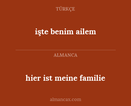 hier ist meine familie - işte benim ailem