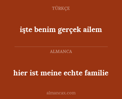 işte benim gerçek ailem - hier ist meine echte familie