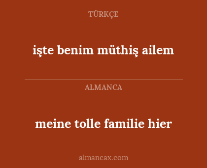 işte benim müthiş ailem - meine tolle familie hier