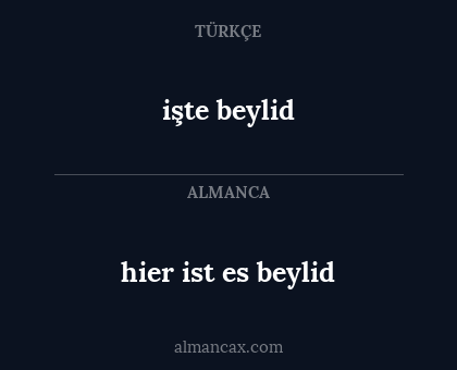 hier ist es beylid - işte beylid