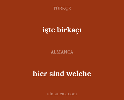 hier sind welche - işte birkaçı