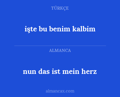işte bu benim kalbim - nun das ist mein herz