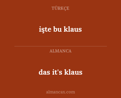 işte bu klaus - das it's klaus