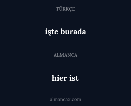 hier ist - işte burada