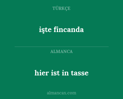 hier ist in tasse - işte fincanda