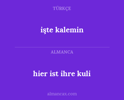 hier ist ihre kuli - işte kalemin