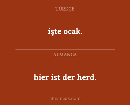hier ist der herd. - işte ocak.