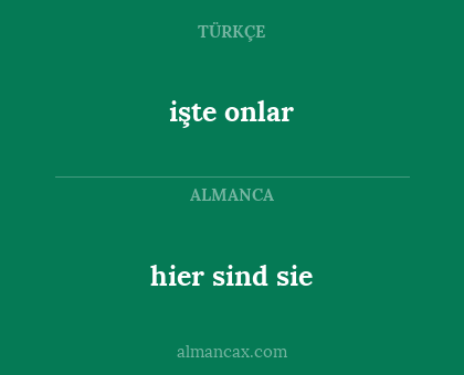 hier sind sie - işte onlar