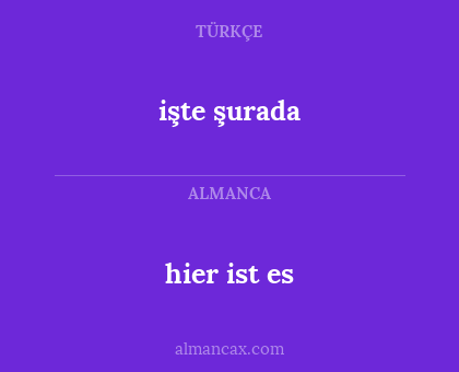 hier ist es - işte şurada