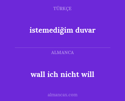 wall ich nicht will - istemediğim duvar