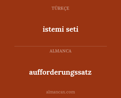 aufforderungssatz - istemi seti
