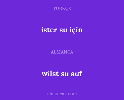 wilst su auf - ister su için
