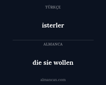 isterler - die sie wollen