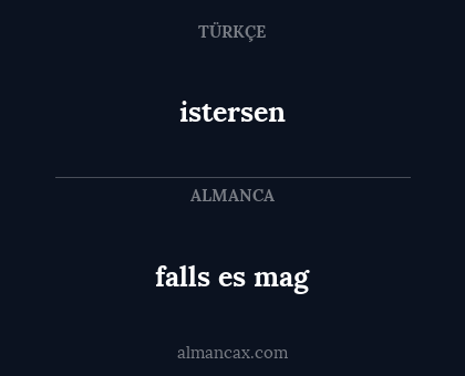 istersen - falls es mag