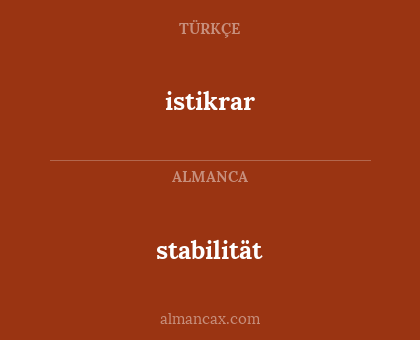 stabilität - istikrar