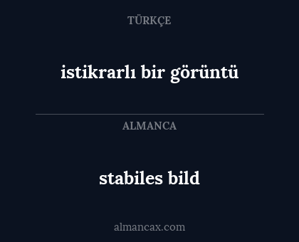 stabiles bild - istikrarlı bir görüntü