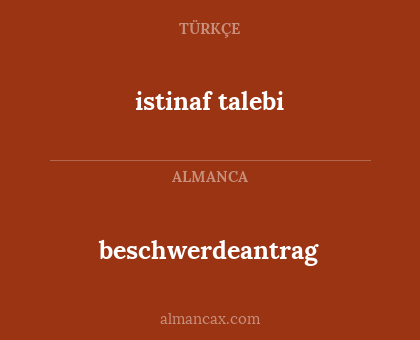 beschwerdeantrag - istinaf talebi