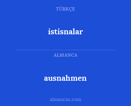 istisnalar - ausnahmen