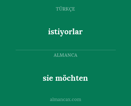 sie möchten - istiyorlar