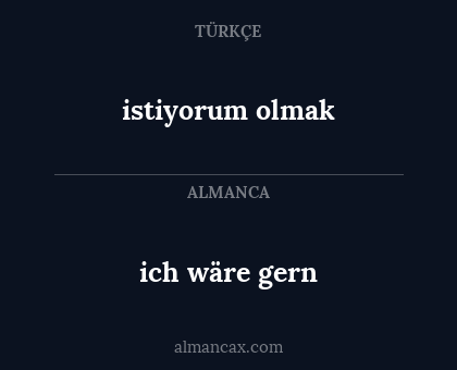 ich wäre gern - istiyorum olmak