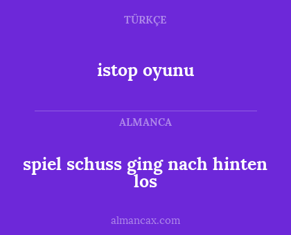 istop oyunu - spiel schuss ging nach hinten los