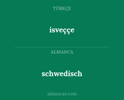 isveççe - schwedisch