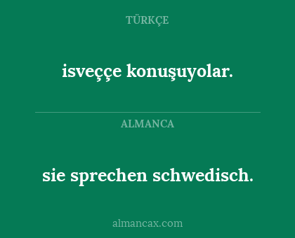 sie sprechen schwedisch. - isveççe konuşuyolar.
