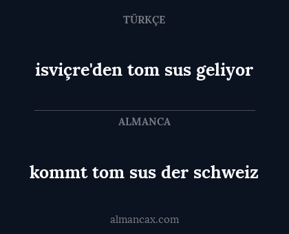 isviçre'den tom sus geliyor - kommt tom sus der schweiz