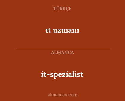 ıt uzmanı - it-spezialist