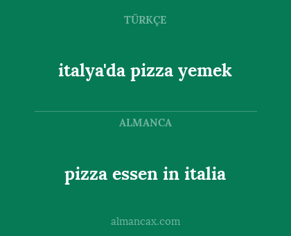 pizza essen in italia - italya'da pizza yemek